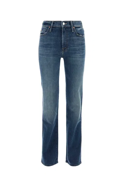 Mother Stretch Denim The Kick It Jeans In Blue