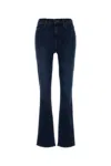 Mother Flared Leg Trousers Contrast Stitching In Black