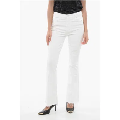 Mother Stretch Denim The Weekender Fray Bootcut Jeans 25cm In White
