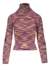 Mother Stripe Turtleneck Sweater In Pink