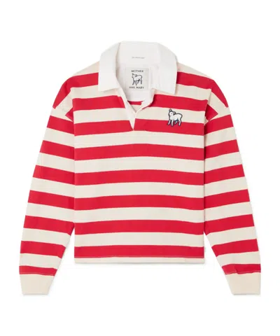 Mother Striped Cotton T-shirt In White