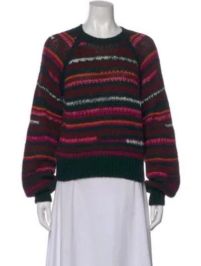 Pre-owned Mother Striped Crew Neck Sweater In Black