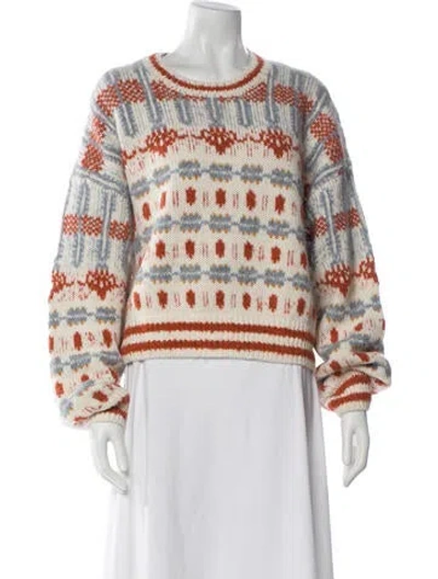 Pre-owned Mother Striped Crew Neck Sweater In Multi