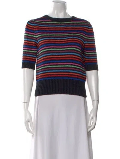 Pre-owned Mother Striped Crew Neck Sweater In Multi