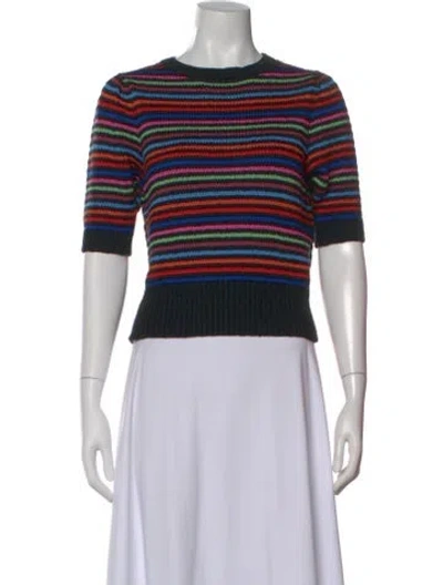 Pre-owned Mother Striped Crew Neck Sweater In Multi
