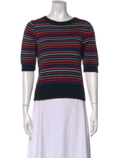 Pre-owned Mother Striped Crew Neck Sweater In Multi