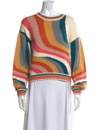 Pre-owned Mother Striped Crew Neck Sweater In Multi
