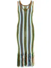 Mother The Benefits Cotton Crochet Midi Dress In Green