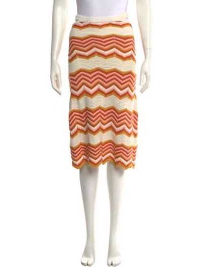 Pre-owned Mother Striped Knee-length Skirt In Pink