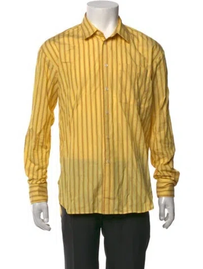 Pre-owned Mother Striped Long Sleeve Shirt In Yellow