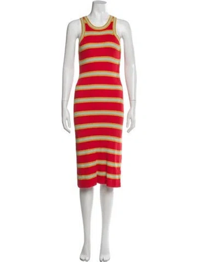 Pre-owned Mother Striped Midi Length Dress In Multi