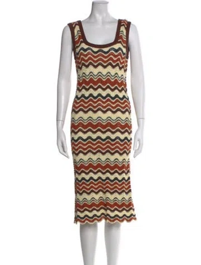 Pre-owned Mother Striped Midi Length Dress In Multi