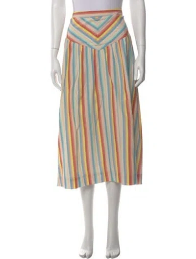 Pre-owned Mother Striped Midi Length Skirt In Multi