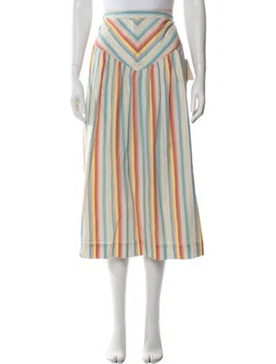 Pre-owned Mother Striped Midi Length Skirt W/ Tags In Multi