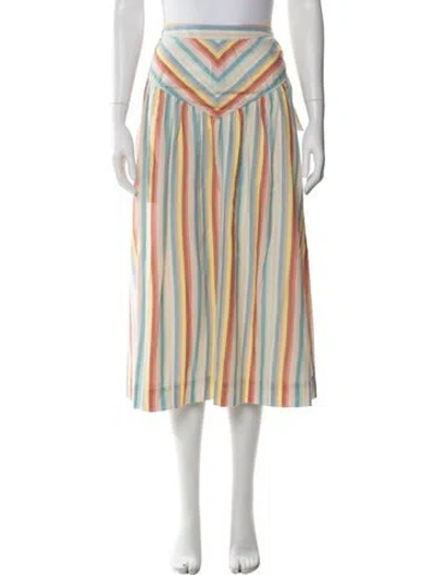 Pre-owned Mother Striped Midi Length Skirt W/ Tags In Multi