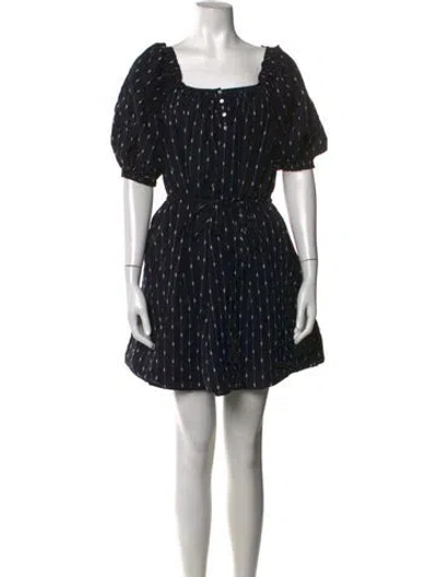 Pre-owned Mother Striped Mini Dress In Black