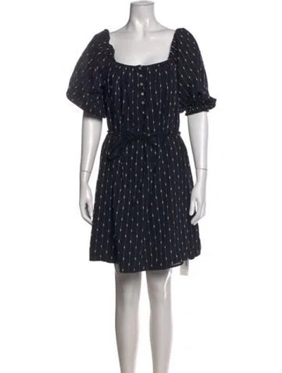 Pre-owned Mother Striped Mini Dress In Blue