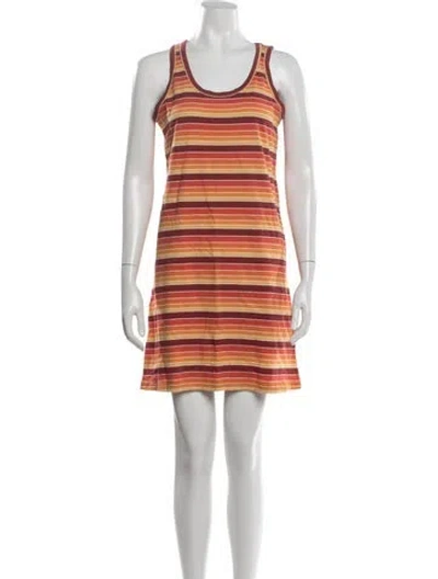 Pre-owned Mother Striped Mini Dress In Orange
