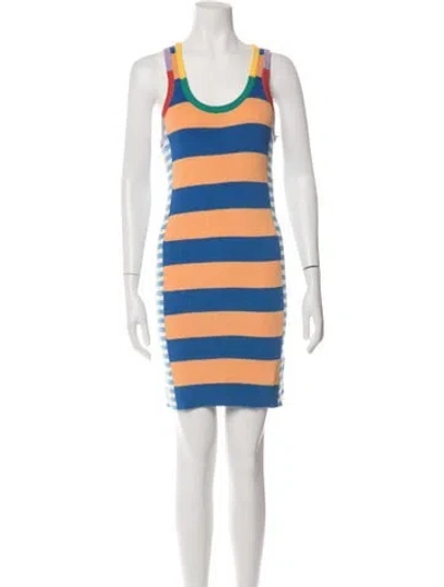 Pre-owned Mother Striped Mini Dress W/ Tags In Orange