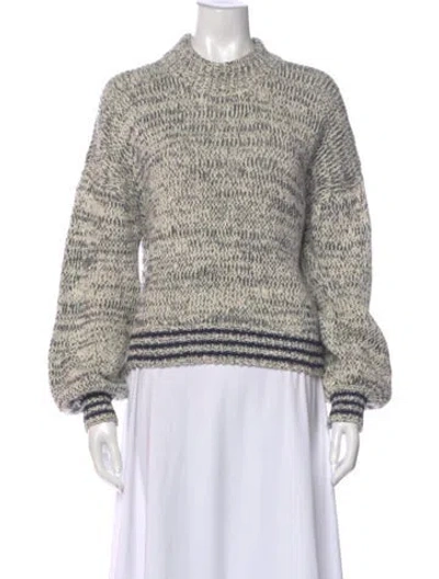 Pre-owned Mother Striped Mock Neck Sweater