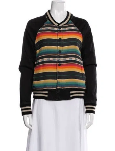 Pre-owned Mother Striped Performance Jacket In Black
