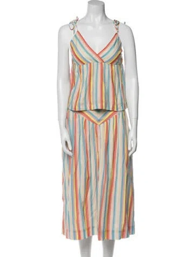 Pre-owned Mother Striped Ruffle Embellishment Skirt Set W/ Tags In Multi