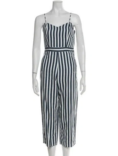 Pre-owned Mother Striped Scoop Neck Jumpsuit In Multi