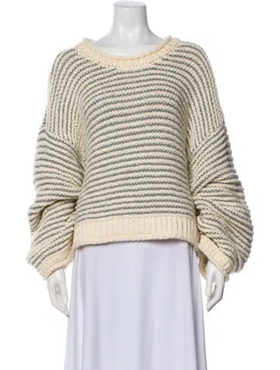 Pre-owned Mother Striped Scoop Neck Sweater In Multi