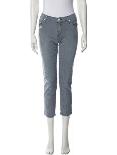 Pre-owned Mother Striped Straight Leg Pants In Multi