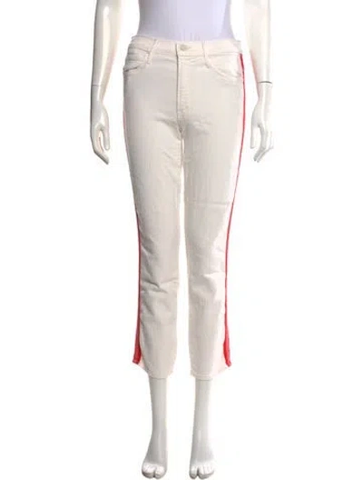 Pre-owned Mother Striped Straight Leg Pants In Multicolor
