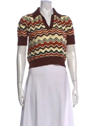 Pre-owned Mother Striped V-neck Sweater In Multicolor