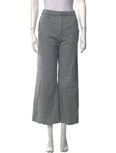 Pre-owned Mother Striped Wide Leg Pants In Blue