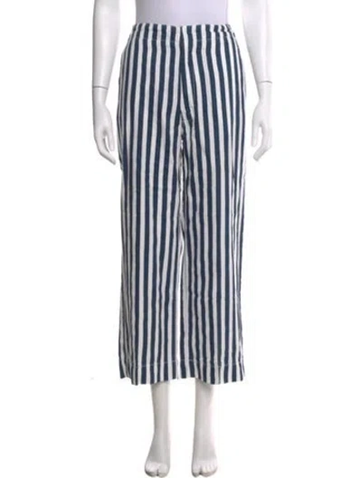 Pre-owned Mother Striped Wide Leg Pants In Multi
