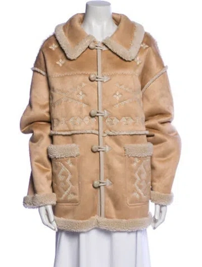 Pre-owned Mother Suede Faux Fur Coat W/ Tags In Neutral