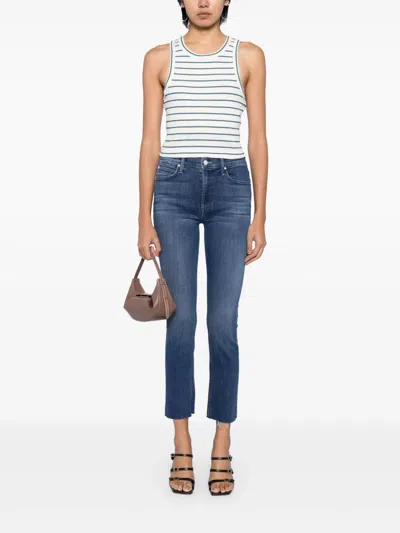 Mother Superior Denim The Dazzler Ankle Fray In Painfully Obvious In Blue