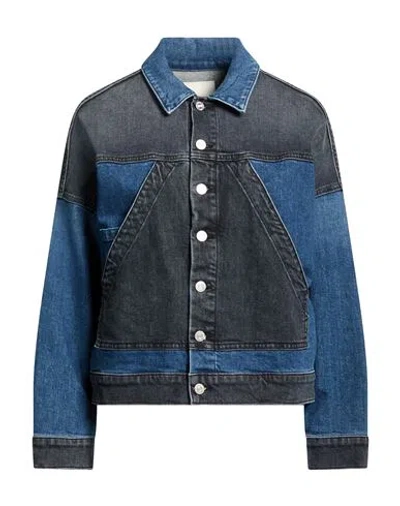 Mother Superior Woman Denim Outerwear Blue Size M Cotton, Elastane
