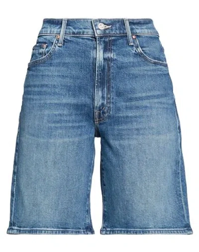 Mother Superior Woman Denim Shorts Blue Size 24 Cotton, Elastane