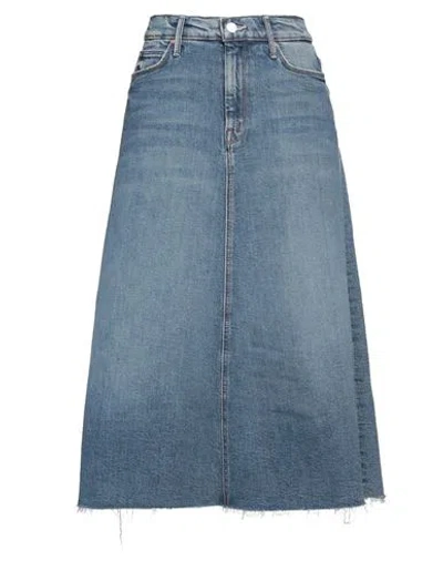 Mother Superior Woman Denim Skirt Blue Size 29 Cotton, Elastane
