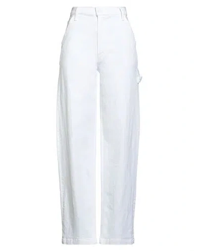 Mother Superior Woman Jeans White Size 30 Cotton, Elastane