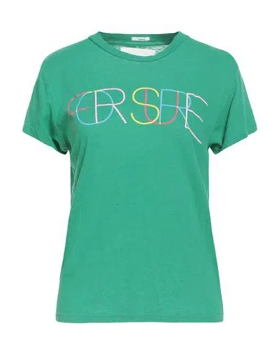 Mother Superior Woman T-shirt Green Size L Cotton, Linen