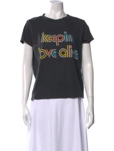 Pre-owned Mother Supima Cotton Graphic Print T-shirt In Gray