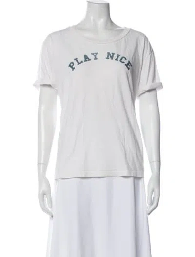 Pre-owned Mother Supima Cotton Graphic Print T-shirt In Neutral