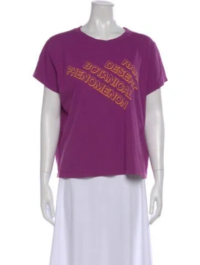 Pre-owned Mother Supima Cotton Graphic Print T-shirt In Purple