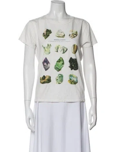 Pre-owned Mother Supima Cotton Graphic Print T-shirt In White