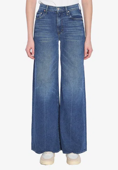 MOTHER SWISHER SNEAK FRAY WIDE-LEG JEANS