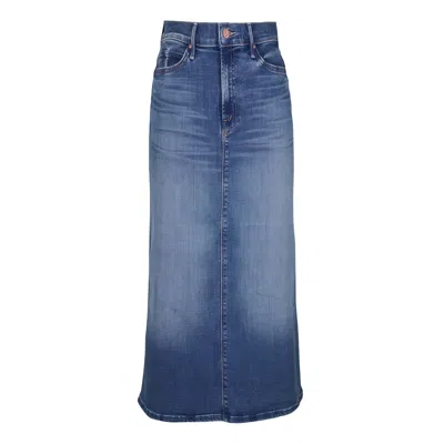 Mother Swooner Straight A Midi Skirt In Blue