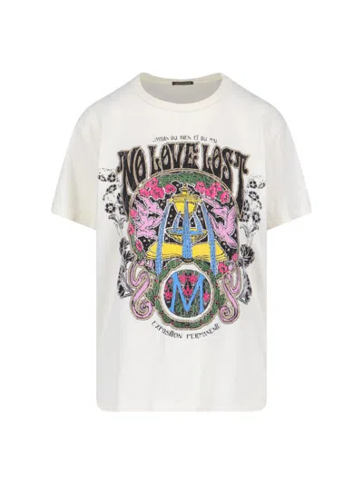 Mother Womens No Love Lost The Rowdy Printed Cotton-jersey T-shirt In White