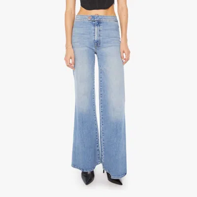 Mother Tab Roller Skimp Jeans In Fight For Your Right In Blue