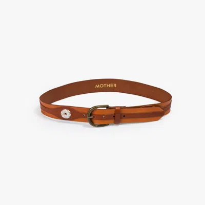 Mother The 2 Tone Leather Belt Natural And Cognacbelt In Brown