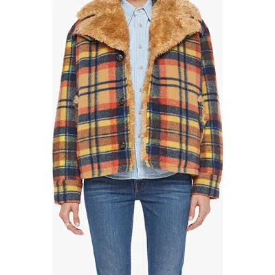Mother The After School Special Jacket With Faux Fur Lining In Multi